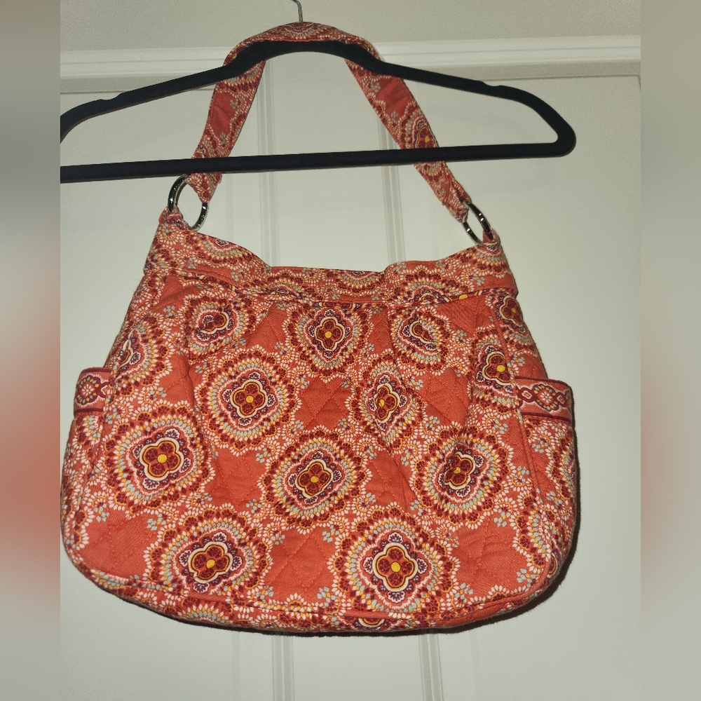 Vera Bradley Orange Quilted Floral Shoulder Bag - Reversible!